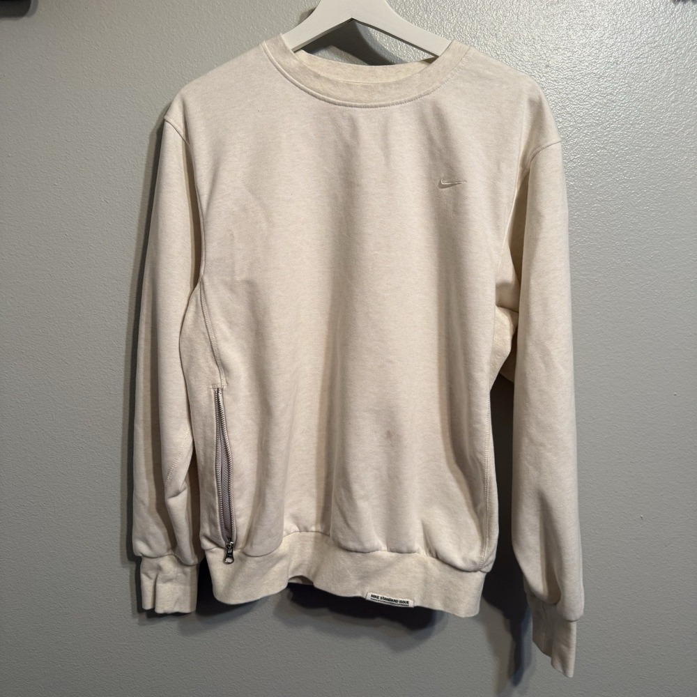 Nike Men's Small Long Sleeve‎ Sweater Beige White
